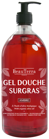 Beauterra gel douche 3 en 1  ambre flacon pompe
